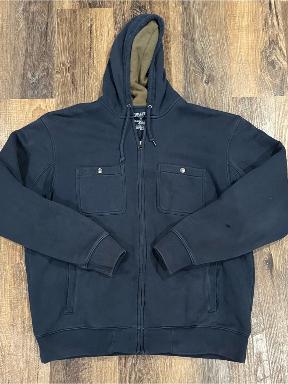 Duluth Trading Co Hoodie Mens XL Full Zip Sweatshirt Workwear Lined Navy